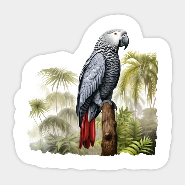 African Grey Parrot Sticker by zooleisurelife